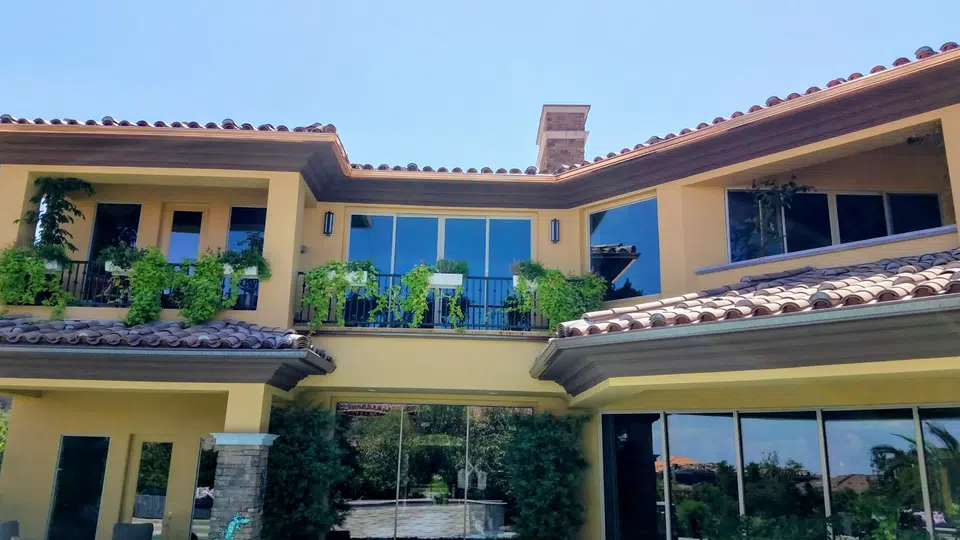 New gutters and downspout on a completed project