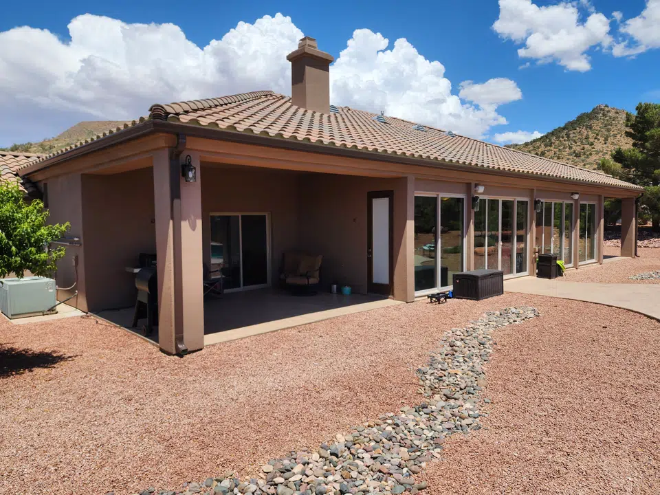 Completed seamless gutter and downspout project