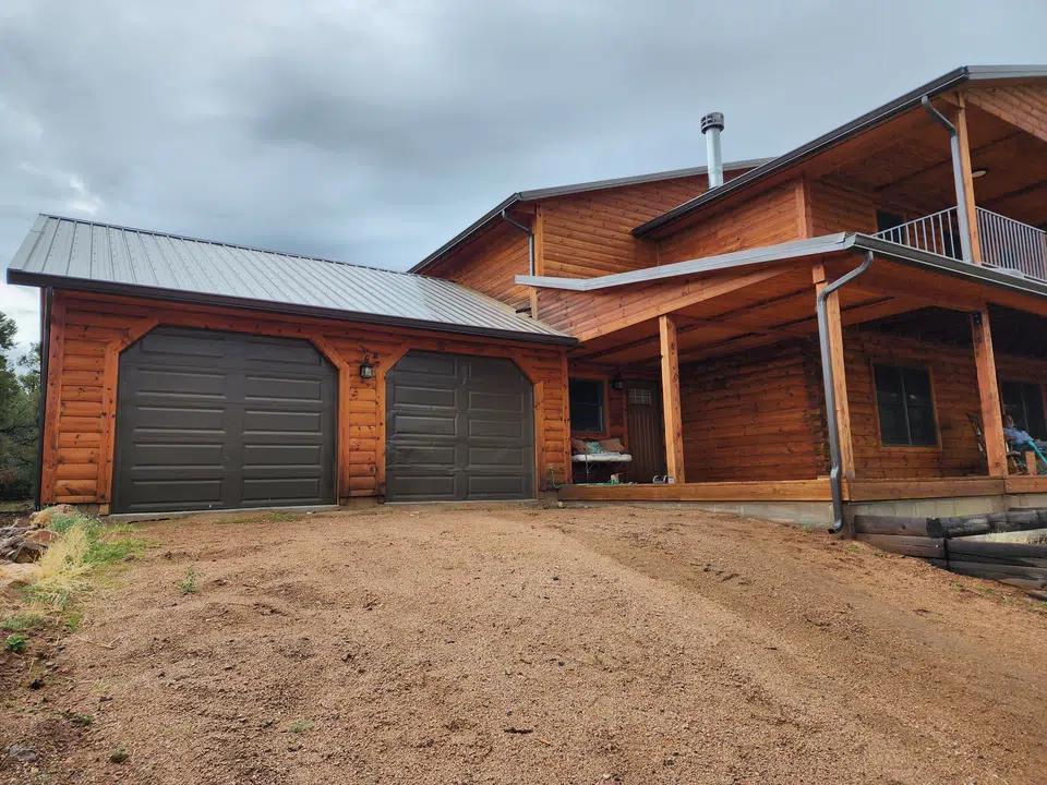 Completed seamless gutter and downspout project