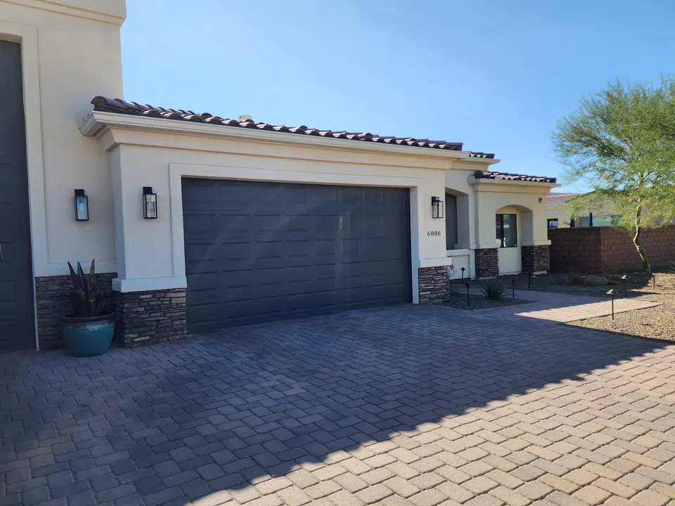 Installed seamless gutter system along the roof edge