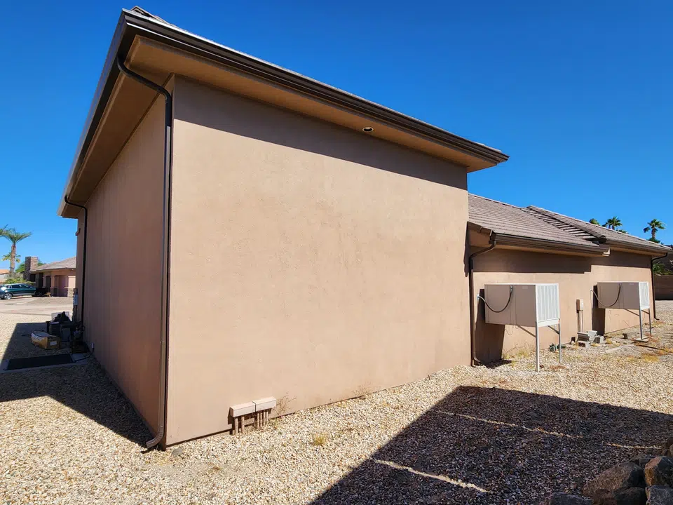 Completed seamless gutter and downspout project