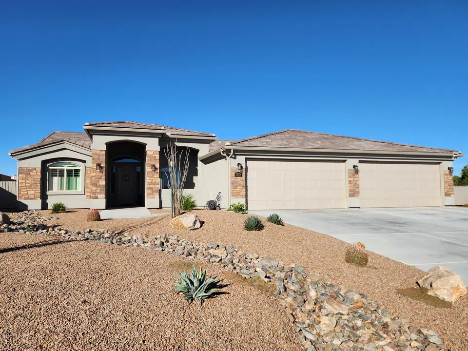 Rain gutter and downspout installation, completed work