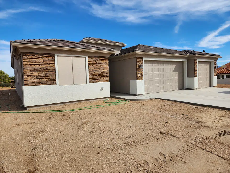 Completed gutter system with downspout routing