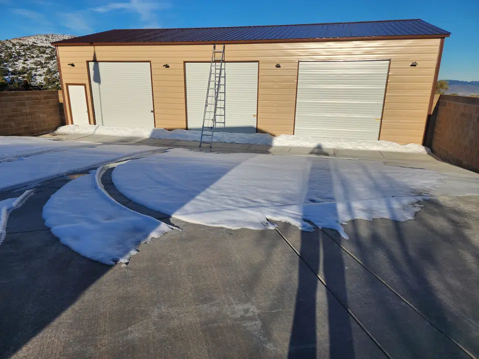 Completed seamless gutter and downspout project