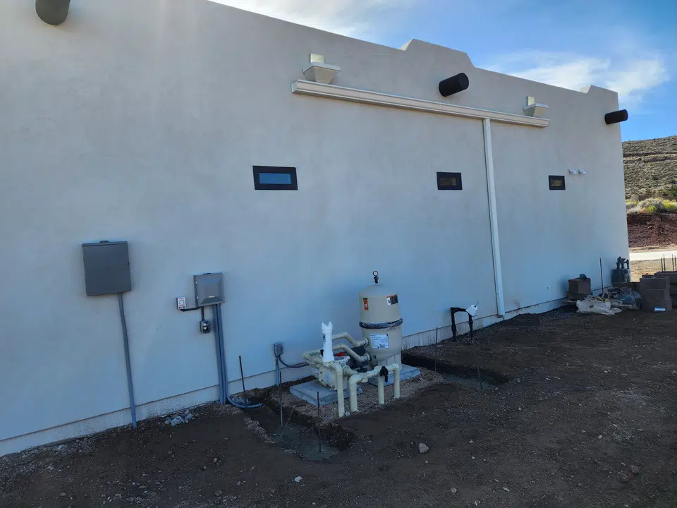 Finished gutter and drainage work on a recent project