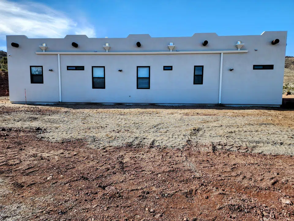 Installed seamless gutter system along the roof edge