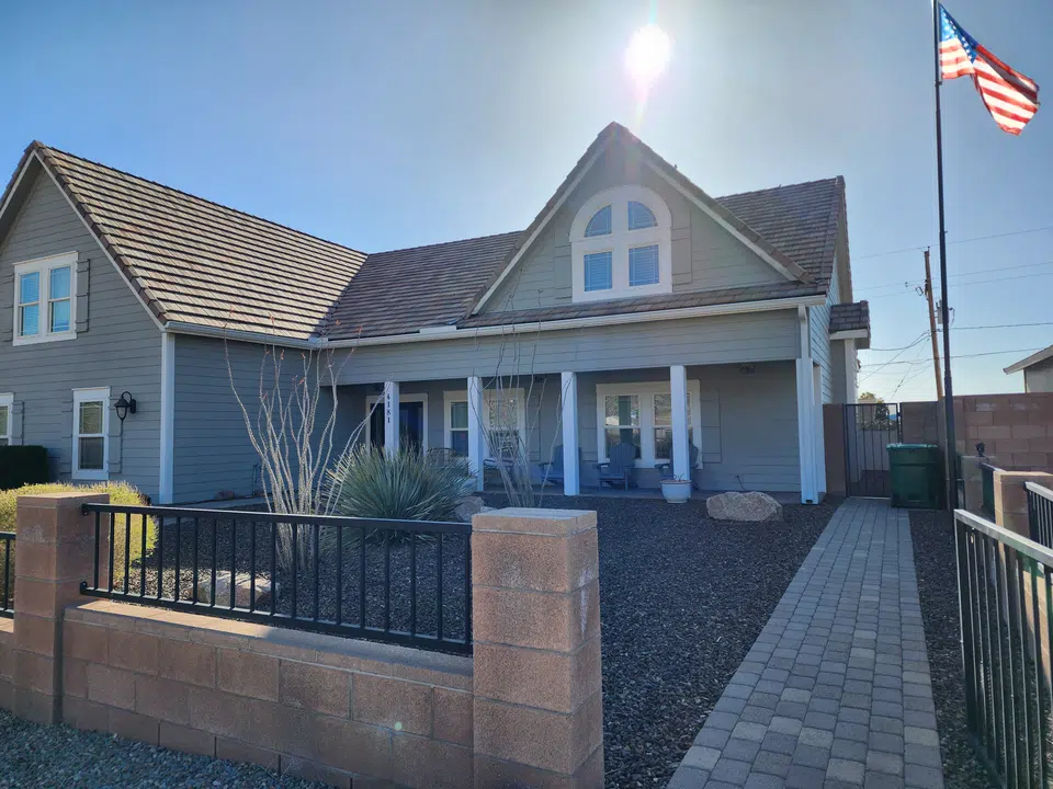 Roofline with newly installed seamless gutters