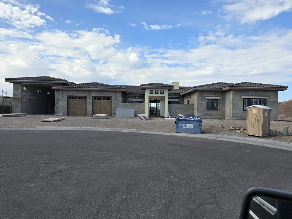 Rain gutter and downspout installation, completed work