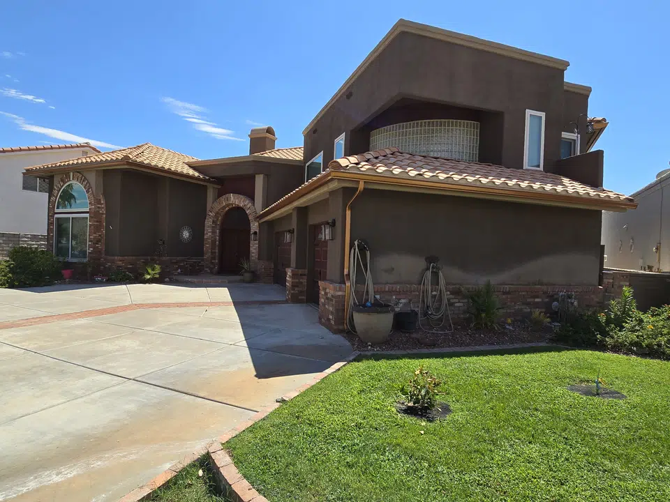 New gutters and downspout on a completed project