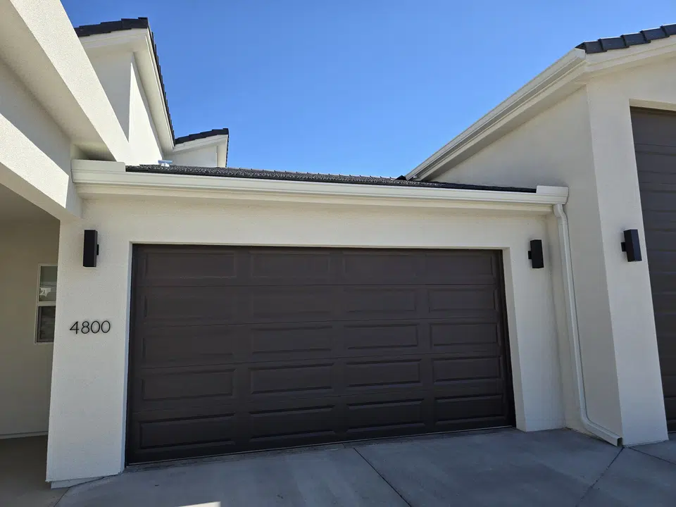 Completed seamless gutter and downspout project