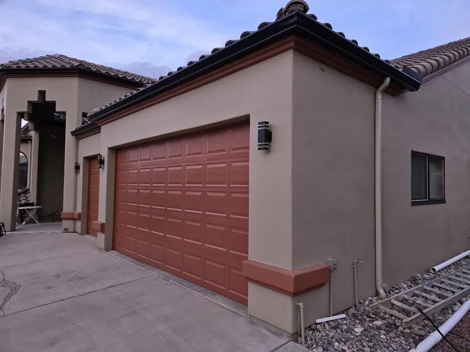 Completed gutter system with downspout routing