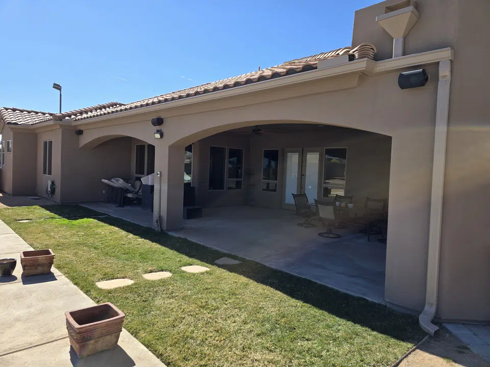 Finished gutter and drainage work on a recent project