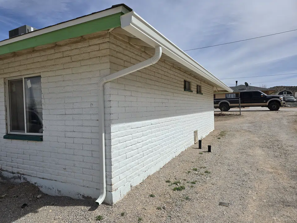 Completed seamless gutter and downspout project