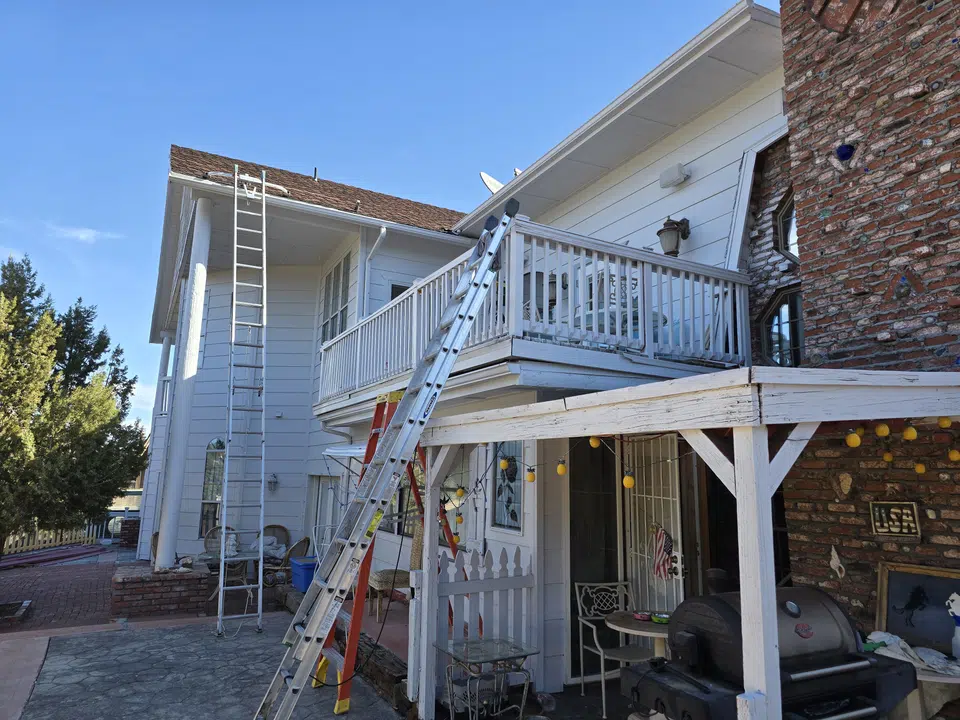 Completed seamless gutter and downspout project