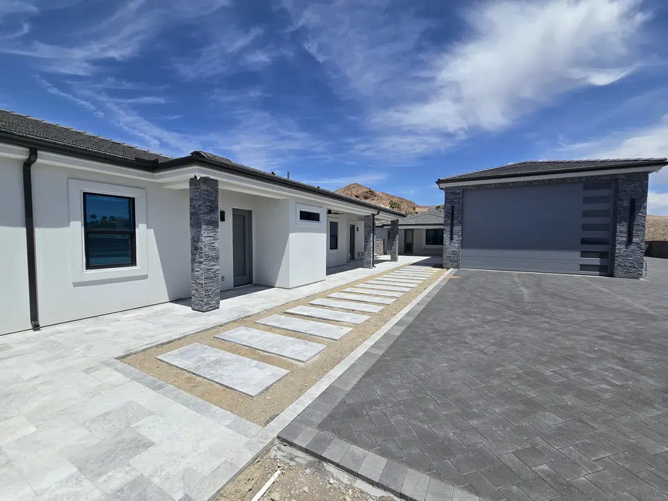 Completed gutter system with downspout routing