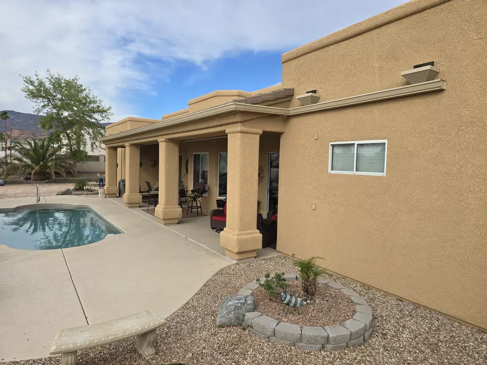 Completed gutter system with downspout routing