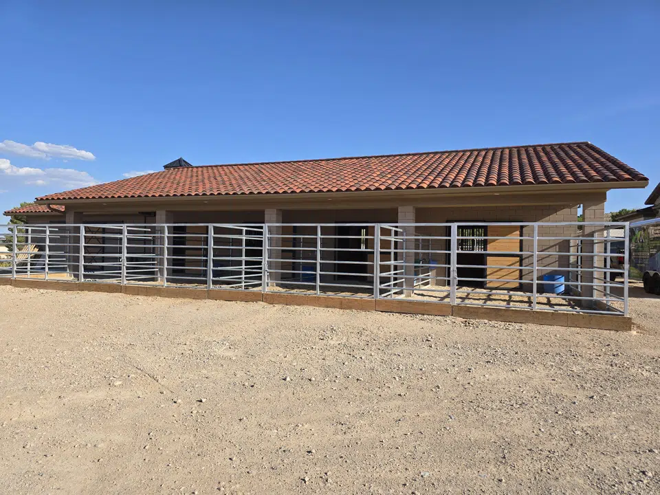 Installed seamless gutter system along the roof edge