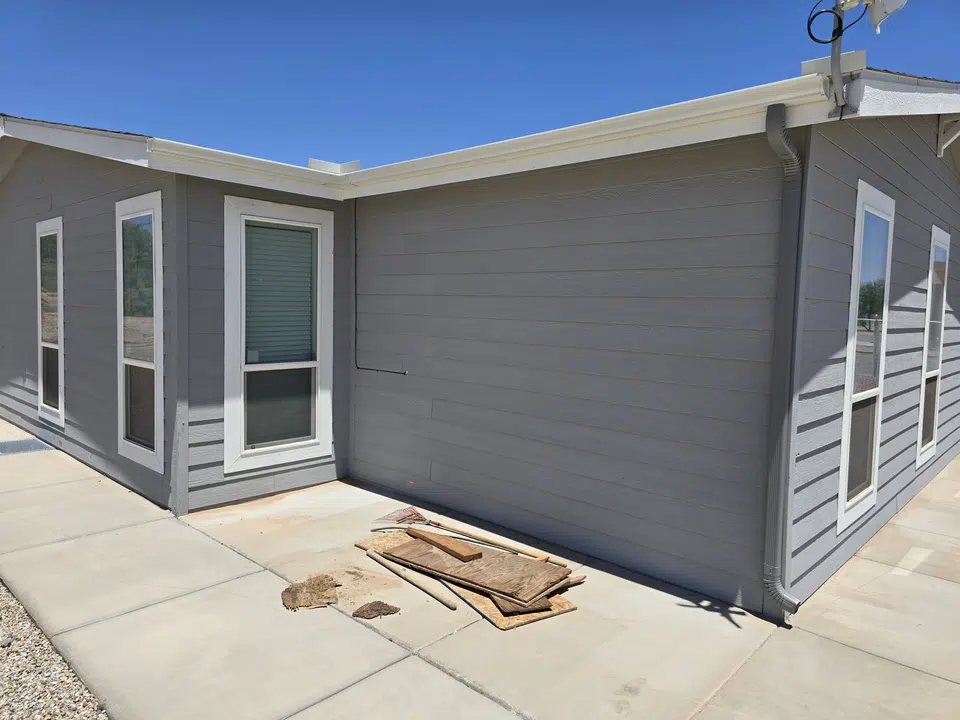 New gutters and downspout on a completed project