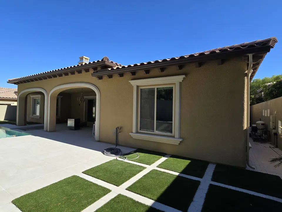 Completed seamless gutter and downspout project