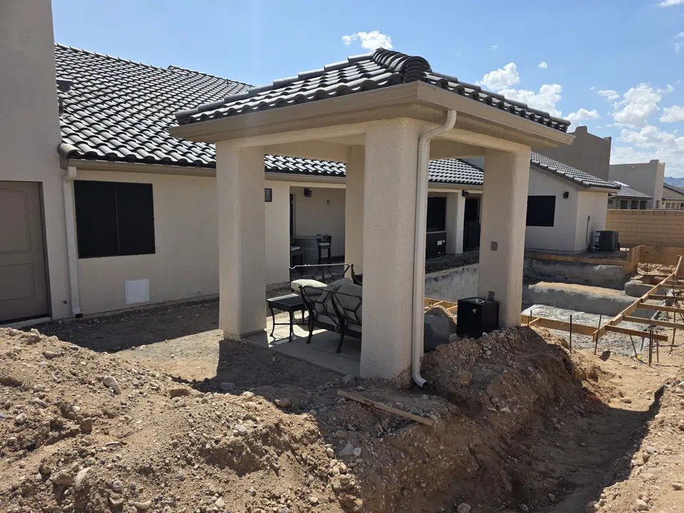 Finished gutter and drainage work on a recent project