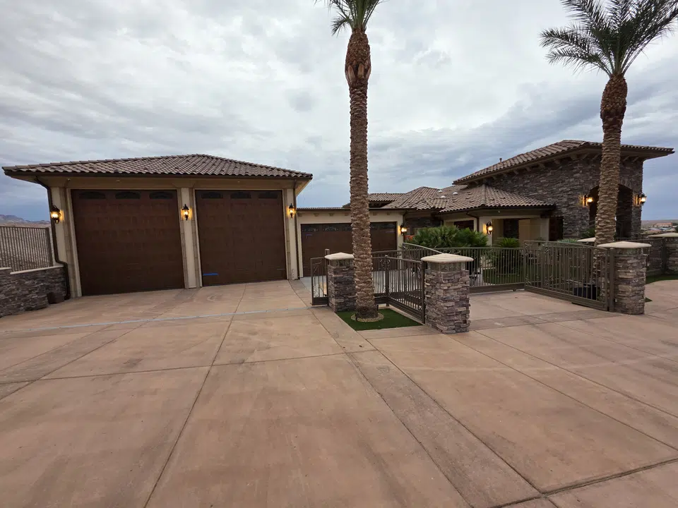 Finished roofline gutter installation on a Southwest home