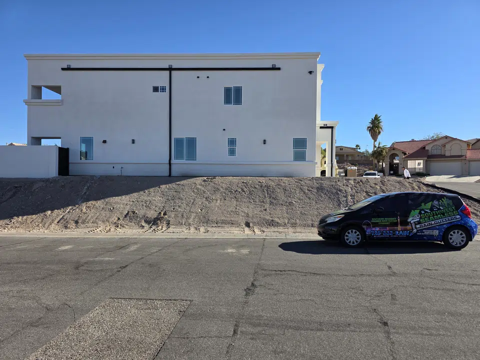 Continuous seamless gutter run after installation