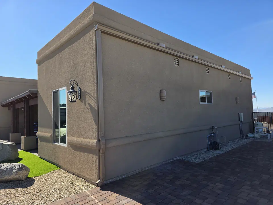 Completed seamless gutter and downspout project
